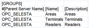 Groups Section (When Not Used Fields Are Collapsed)