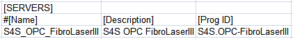 Servers Section (When Not Used Fields Are Collapsed)