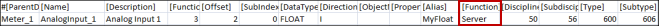 Function mapping CSV